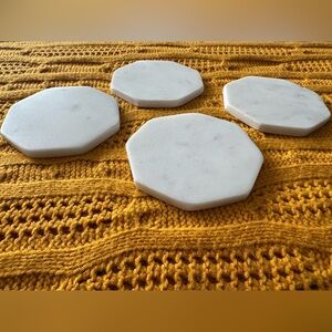 Elegant White Marble Coaster Set